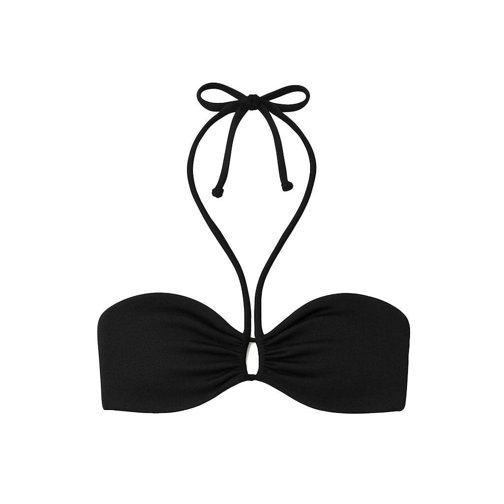 Bikini halter neck top black