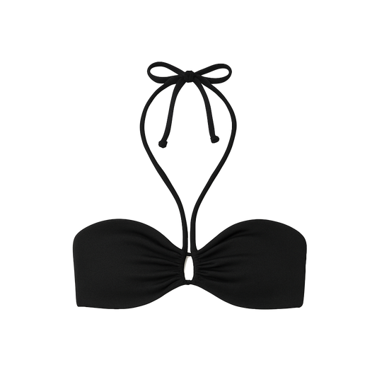 Bikini halter neck top black
