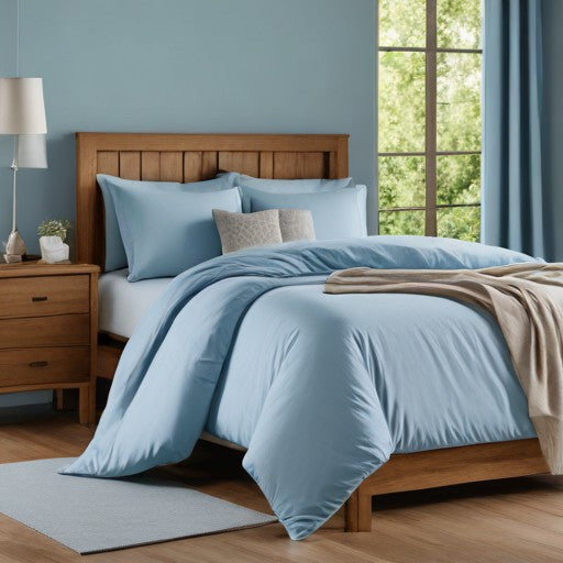 Light blue bed set
